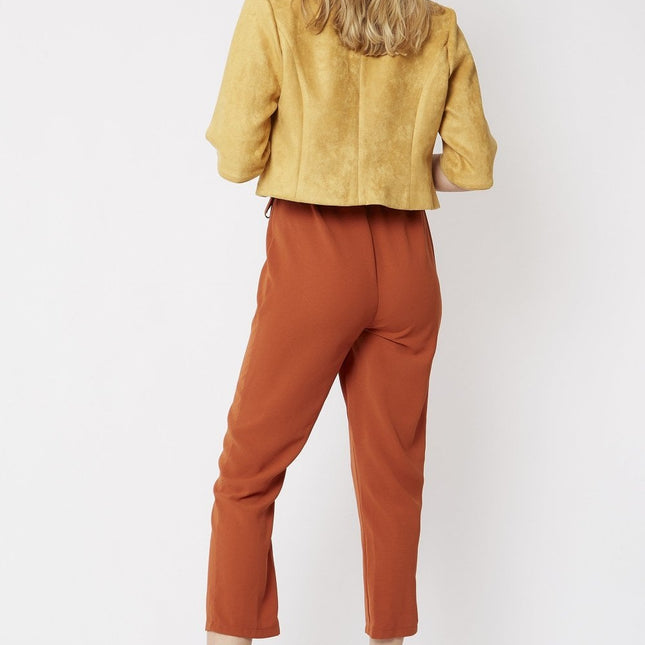 Yellow Faux Suede Jacket-1